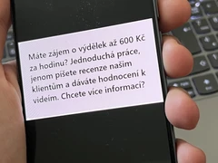 Falešná nabídka práce přes zprávu