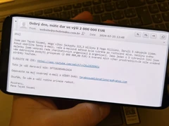 Podvodný e-mail, který slibuje darování 2 milionů eur