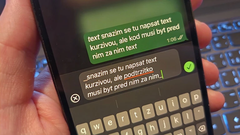 Formátování textu na WhatsAppu pomocí kódů