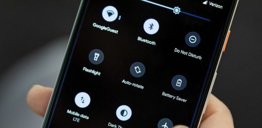 Android mobil - tmavé schéma