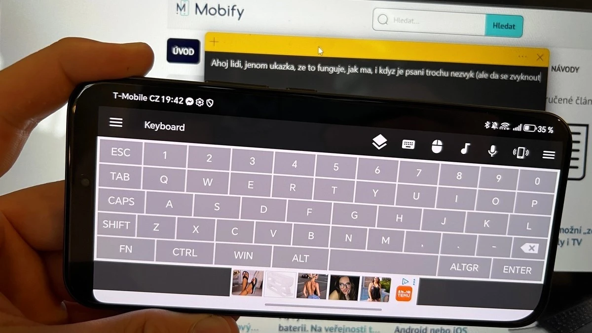 Televizi i počítač můžete ovládat z telefonu s OS Android zdarma pomocí aplikace, která ho změní v klávesnici a myš