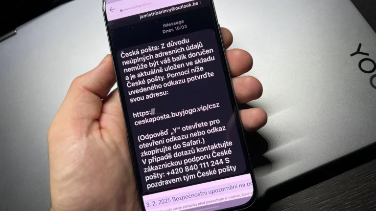 Podvodná SMS jménem České pošty