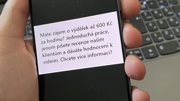 Falešná nabídka práce přes zprávu