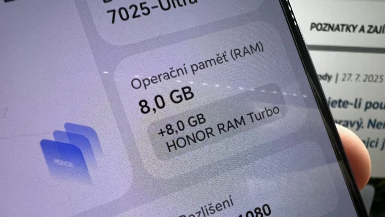 HONOR Magic6 Lite, operační paměť (RAM)