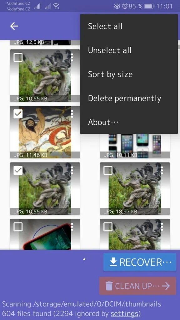 Android- obnova fotek
