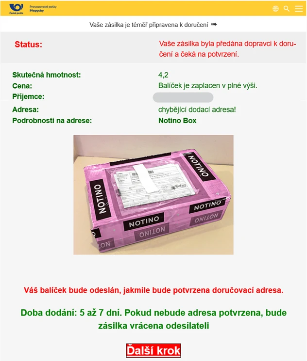 Falešný Notino box