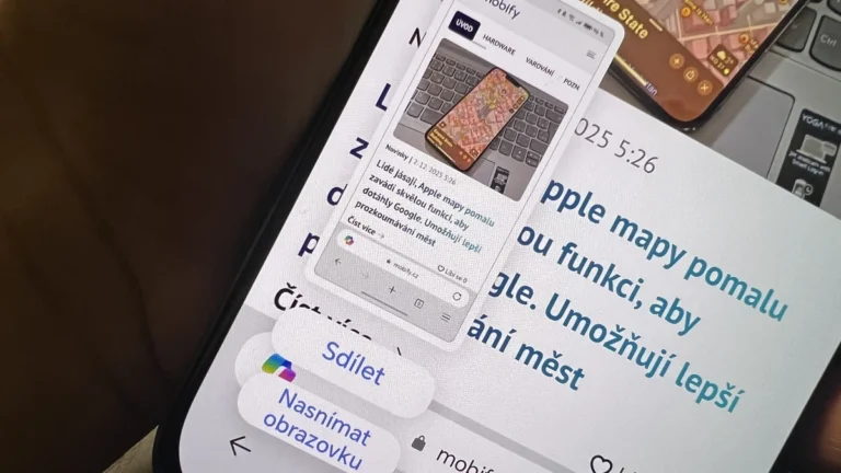 Snímek obrazovky (screenshot) na OS Android