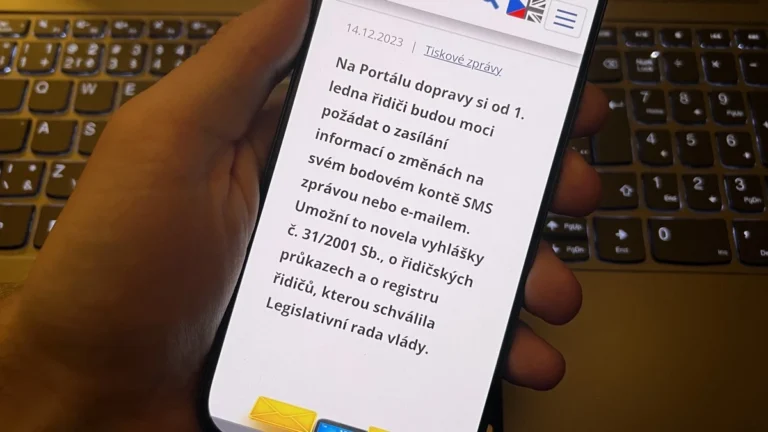 Podvodná SMS zpráva s body od PČR