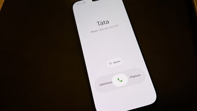 Příchozí hovor v OS Android