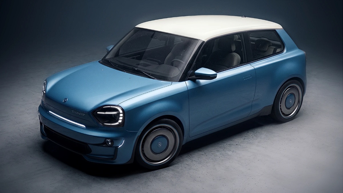 Maďarský designér navrhl elektrický Trabant, vypadá stylově. Zachoval hranatou siluetu i kulaté světlomety