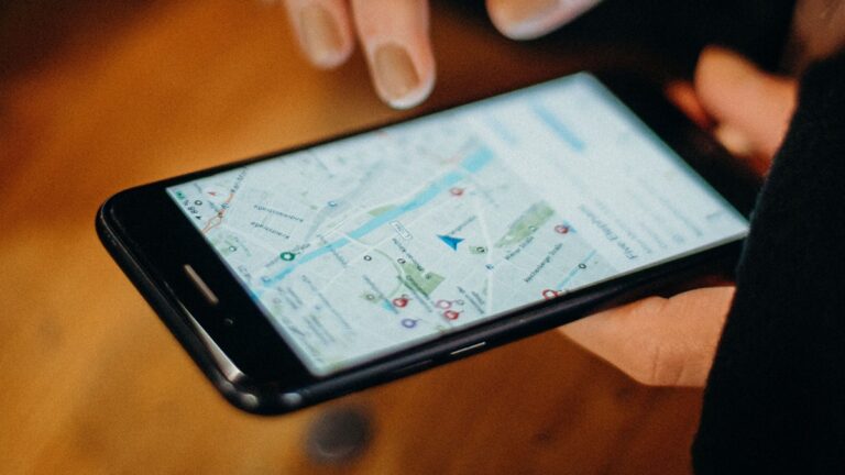 GPS, mapa, mobil