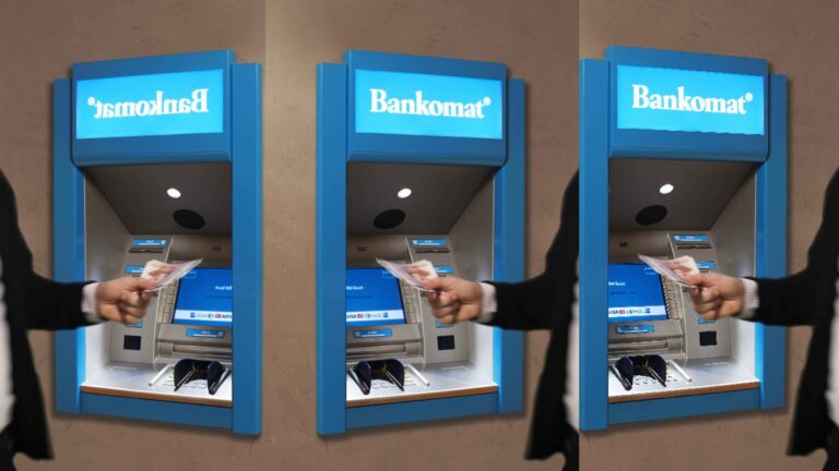 Modrý bankomat, peníze