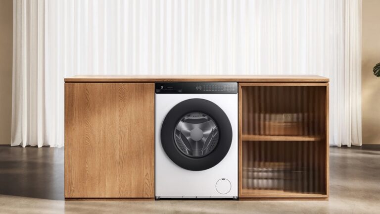 Designová pračka Xiaomi, dřevěné obloží