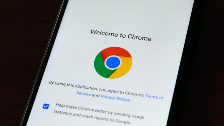 Google Chrome, telefon, uvítací stránka