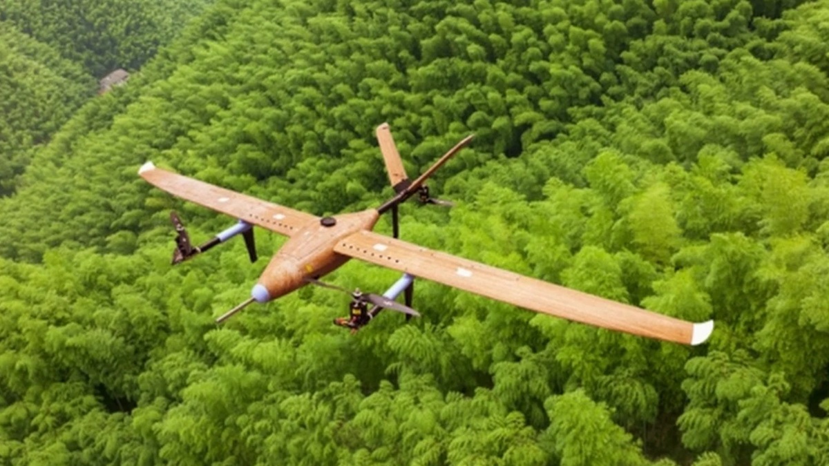 Bambus místo karbonu: Čína našla opravdu levné řešení. Postavila dron z materiálu, který roste jako plevel