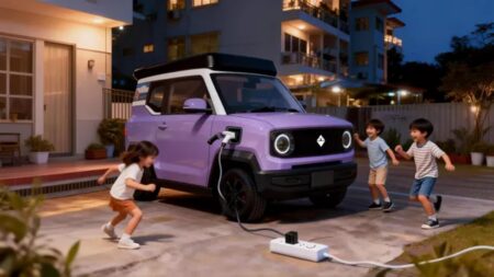 Zaparkujete a auto si zdarma vyrobí energii na 55 km. Jediné, co čínský elektromobil za 200 tisíc musí, je vysunout střechu