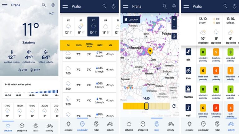 Aplikace Počasí Meteocentrum