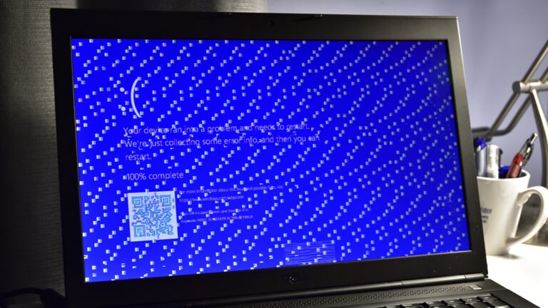 Notebook Windows 10, chybová hláška