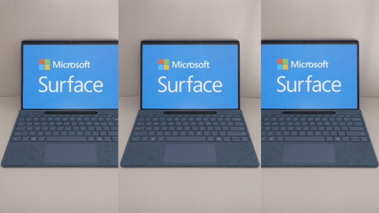 Otevřený notebook, Microsoft Surface