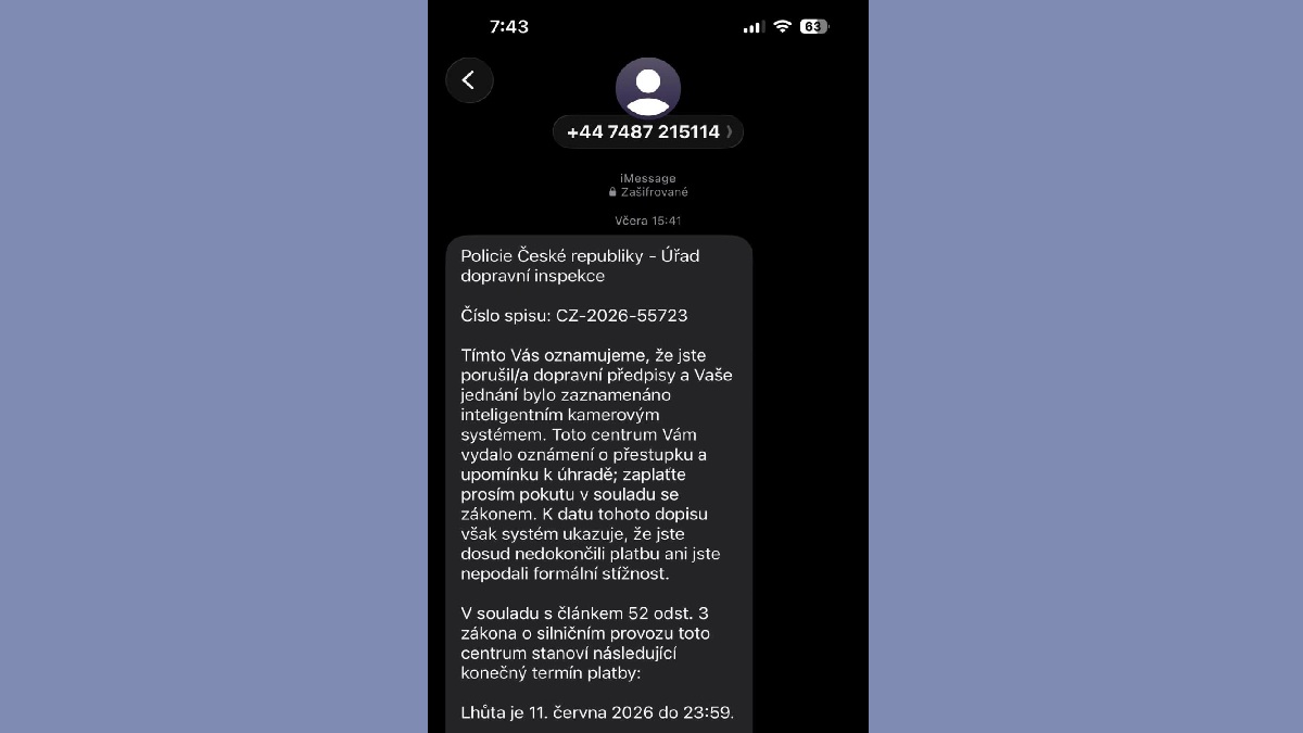 „Česká policie“ vám pošle SMS s pokutou za dopravní přestupek. Kdo ji zaplatí, přijde o přihlašovací údaje do bankovnictví