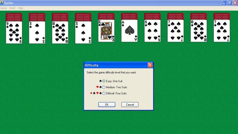 Spider Solitaire, karetní hra na počítači