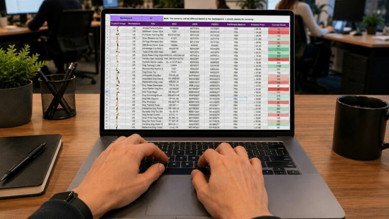 Otevřený notebook, kancelář, program